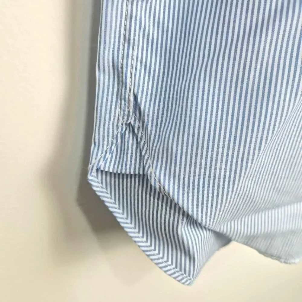 J.Crew Ludlow Slim Fit Dress Shirt 15.5 33 Blue White Stripe Cotton Preppy